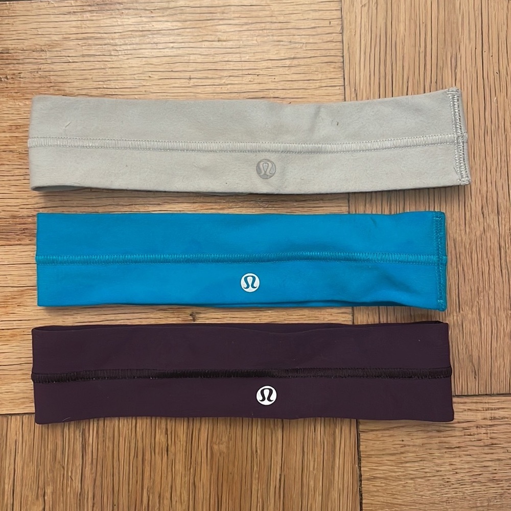 Lululemon headbands - grey, aqua, and turquoise - SELLING TOGETHER - 3 for $20